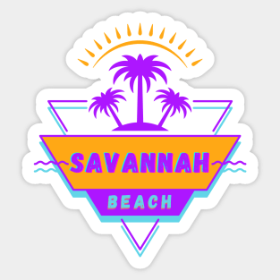 Savannah's Beach Georgia 80's Sticker